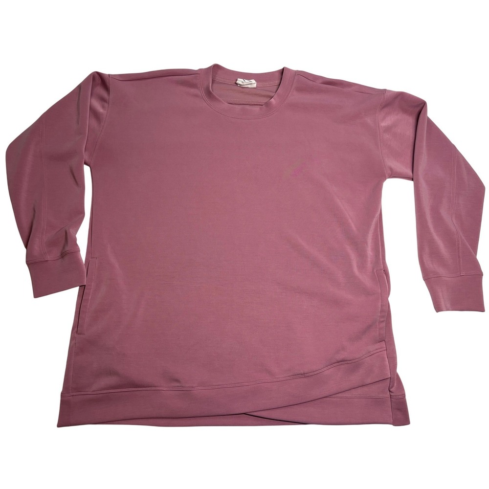 Sage Collective Sweatshirt Womens Mauve Very Good Soft Crossover Hem Pockets XL
